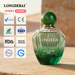 Botella de Perfume Verde Personalizada para Mujer, 80 ml, Botella de Vidrio Transparente Vacía con Tapa de Resina de Color, Grabado, Ecológica - Product Image 1