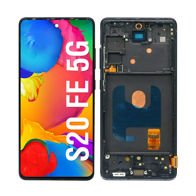 Mobile Display OLED LCD for Samsung S20 FE 5G Touch Screen with Frame Phone Part Replacement