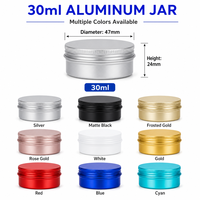 Pot vide mat personnalisé avec logo, 30 ml, motif floral, avec couvercle à vis, en aluminium, pour baume à lèvres, bougies, emballage cadeau pour fêtes