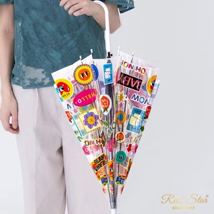 RST Ô Trong Suốt Ô In Hình Nụ Cười Đầy Màu Sắc Cho Nữ Và Cô Gái Trẻ - Product Image 4