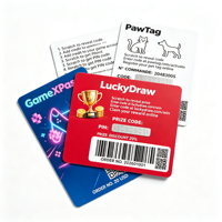 Carte autocollante à gratter en PVC personnalisée en gros avec impression offset et impression UV pour bons promotionnels à données variables