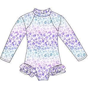 Hot Bán Một Mảnh Cô Gái Áo Tắm Với Dây Kéo Cheetah In Dài Tay Áo Phong Cách Giản Dị Đồ Bơi Cho Bãi Biển Thể Thao Cho Trẻ Em - Product Image 4