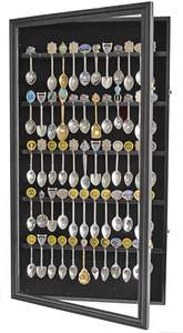 Étagère murale de collection pour 60 cuillères à thé souvenir en bois de pin massif personnalisé 2026, cadre de présentation en bois massif, vente en gros - Product Image 5