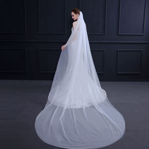 Semplice doppio strato coda lungo velo abito da sposa <span class=keywords><strong>accessori</strong></span> <span class=keywords><strong>con</strong></span> un pettine <span class=keywords><strong>per</strong></span> <span class=keywords><strong>capelli</strong></span> - Product Image 5