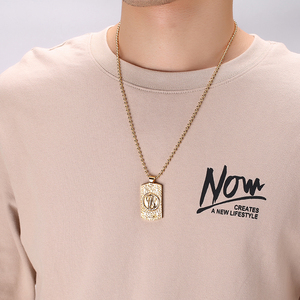 Customized Logo Snake <strong>Table</strong> Square <strong>Stainless</strong> <strong>Steel</strong> Charm Pendant Necklaces Hip Hop Jewelry for Men - Product Image 6