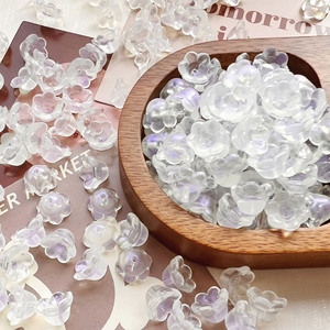 Perles de fleurs en gros, perles de verre muguet, accessoires de bijoux faits à la main pour bracelets et colliers - Product Image 2