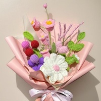 Bouquet de fleurs artificielles classiques en polyester doux fait à la main KIVA - Rose - Longue durée - Haute simulation - Cadeau pour anniversaire - Décoration de la maison