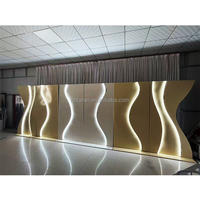 Mur de toile de fond de mariage ondulé à six panneaux LED, arche ondulée or et blanc pour la décoration de scène d'événements et de fêtes de mariage