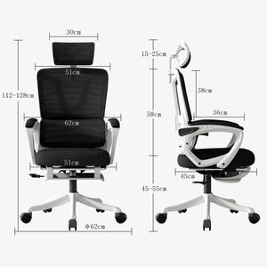 Silla ergonómica de oficina de malla, sillón de juego con espalda móvil ajustable, color negro personalizado - Product Image 4