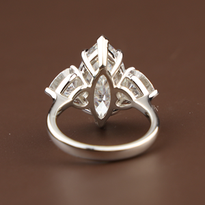 Bague de fiançailles élégante en diamant de laboratoire pour femme en argent, or 10 carats, or 14 carats, or 18 carats, 3,2 carats, bijoux de mariée de luxe - Product Image 2