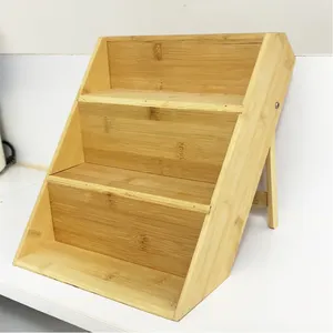 Kruidendisplay Plank Voor Lade En Keuken Aanrecht 3-Tiers Bamboe Kruidenrek Organizer Voor Aanrecht Kruidenhouder Stand