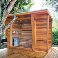 Sauna extérieur sur mesure résistant aux intempéries, en bois massif, pour une utilisation toute l'année
