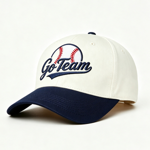 Casquette de baseball brodée 6 panneaux Go Team, chapeau de soleil ajustable pour hommes et femmes, casquette de sport décontractée pour le golf, la course et les activités de plein air - Product Image 3