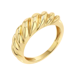Initial Croissant Ring Delicate Golden Rings 5 cmm 14K Cocktail Rings Women Jewelry