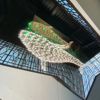 Lustre suspendu LED décoratif d'intérieur personnalisé, grande qualité, élégant, en cristal Empire, forme de poisson, design long et stylé