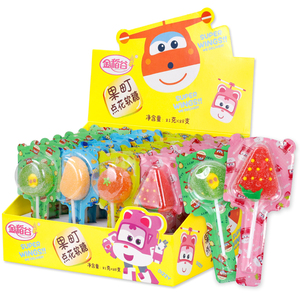 Supermercados Candy Shop 4 sabores afrutados Stick Fruit Sour Gummy Lollipop Caramelos y dulces Bolsa Embalaje Guangdong Eat Normal - Product Image 1