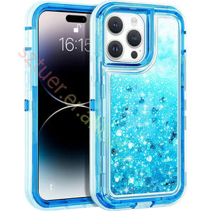 Vente en gros 3 en 1 Liquid Glitter Bling Sparkle Antichoc Phone Case pour Iphone 15 Case - Product Image 3