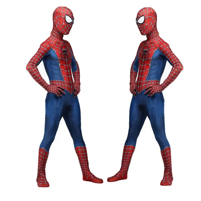 Halloween Super Hero Unisex Spandex <span class=keywords><strong>Sam</strong></span> Raimi Spider-man Cosplay Costume adulto Spiderman Costume tuta per bambini