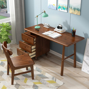 <b>Solid</b> <b>Wood</b> <b>Desk</b> And Chair Set 110X50X75Cm Detachable For Children's Room Scandinavian Style Eco Friendly Kids Furniture - Product Image 3