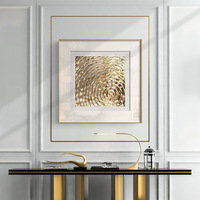 Peinture sur toile abstraite à motifs d'anneaux annuels et feuille d'or, décoration murale pour la maison, affiche sans cadre