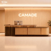 Comptoir de caisse rétro pour salon de thé, restaurant japonais et coréen, style minimaliste moderne, bureau de réception pour gîte, bar et salon de beauté