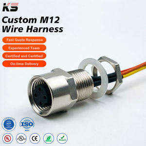 M12 4 Pin Male Circular Panel Mounting Stainless Steel Copper Wire Metal <b>Plug</b> for Industrial Automation Sensor - Product Image 1