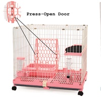 Fournisseur Taïwanais 610-L1Y Grande Cage pour Chat en Fil d'Acier et Cadre en Fer, Emballage Classique Rétro en Plastique, Fermeture à Bouton, Conception Respirante