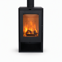 Cheminée autoportante à feu véritable, chauffage au bois pour la maison, style européen moderne, insert décoratif en acier pour intérieur d'hôtel