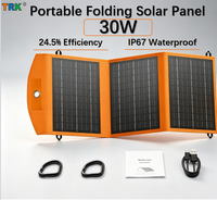 Panneau solaire pliable 30W à haute efficacité 24,5% - Étanche IP67 - Chargeur de téléphone portable USB portable pour l'extérieur