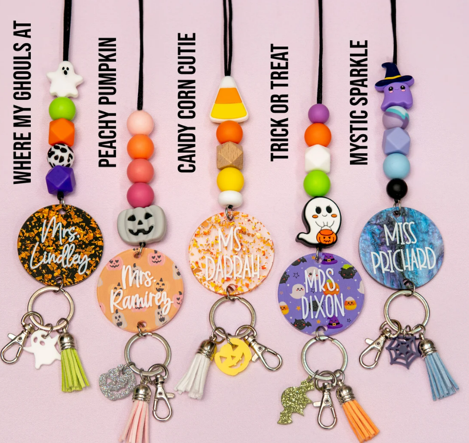 Custom Silicone Beaded Breakaway Boho Plant Daisy Lanyard Succulent Bead Lanyard Teacher Appreciation Gift Image 4
