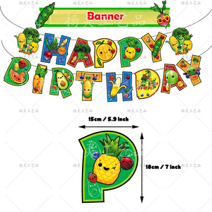 Set de Fiesta Temática de Cumpleaños de Osos y Frutas, Banner de Feliz Cumpleaños de Dibujos Animados, Combinación de Globos, Artículos de Fiesta, Decoración para Niños - Product Image 3
