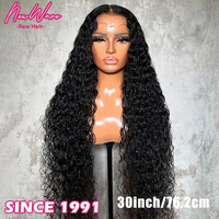 Perruques NewWave bouclées en cheveux humains vierges indiens, sans colle, avec base transparente HD, longues, haute densité, toutes couleurs