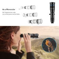 APEXEL NUEVO Telescopio para Teléfono Móvil 36X, Lentes para iPhone y Android, Telescopio Monocular Óptico Astronómico con Trípode
