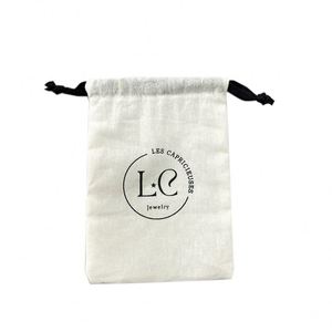 Bolsas de Algodón Blancas con Cordón, Tamaño Personalizable, Tela Resistente para Almacenamiento Diario, Protección Contra el Polvo - Product Image 2