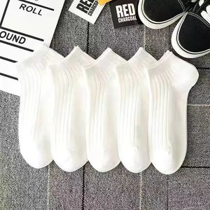 White Ankle <b>Socks</b> Breathable <b>Polyester</b> Fiber Daily Casual Wear Solid Color Stripes - Product Image 2