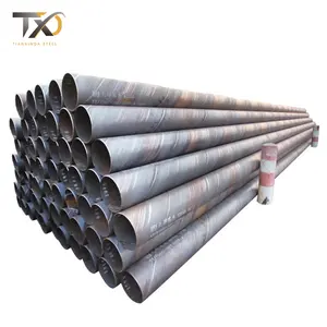 Factory wholesale water supply submerged arc welding Q235B Q345B GB big diameter DN200/300/500/800 spiral welded steel pipe