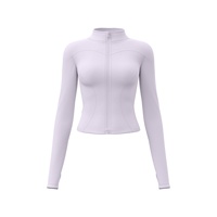 Veste de sport pour femme, respirante, légère, en spandex et polyester, ajustée, manches longues, pour les entraînements sportifs d'été en plein air