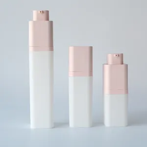 15ml 30ml 50ml Square Airless Pump Cosmetic Foundation Bottle Packaging Twist Up Container For Cosmetics Airless Bottle Plastic
