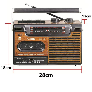 Wholesale Retro Wood Grain Portable Boombox With AM FM SW Radio Cassette Recorder <b>USB</b> TF MP3 BT Audio <b>Speaker</b> For Home Outdoor - Product Image 2
