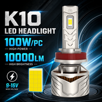 Ampoule de phare LED pour voiture SFIDA K10, Plug and Play, 100W, puce 3570, étanche, refroidissement par ventilateur, pour feux antibrouillard, phare de voiture