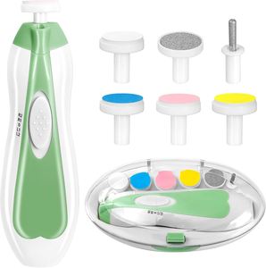 Coupe-ongles électrique pour bébé, lime à ongles pour bébé, kit de soin des ongles pour bébé 6 en 1, lime à ongles, ensemble de manucure pour bébé - Product Image 5