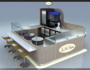 New Cafe Display Cabinet with LED Lighting <strong>Kiosk</strong> Showcase <strong>for</strong> Wooden Coffee Shop Interior Design Store Commercial Furniture - Product Image 3