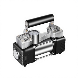 เครื่องสูบลมยางแบบพกพา 12V พร้อมจั๊มพ์สตาร์ท 2-in-1 หน้าจอดิจิตอล กระบอกสูบคู่ สำหรับรถยนต์ SUV รถกระบะ รถออฟโรด - Product Image 1