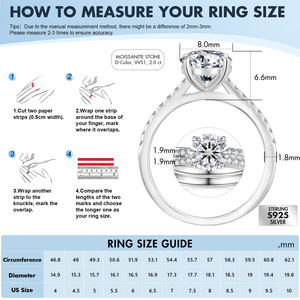 Anniversary Gifts Moissanite <strong>Ring</strong> Set D VVS Lab Created Women Jewelry <strong>14K</strong> White Gold Plated 925 Sterling Silver <strong>Wedding</strong> Bands - Product Image 5