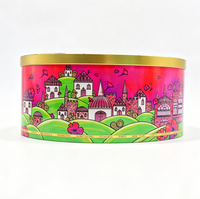 Boîte ovale en fer blanc personnalisable avec logo, réutilisable pour bonbons, biscuits, bijoux, montres, cadeaux, artisanat, autocollants