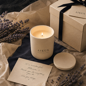 Bougie parfumée artisanale moderne AIKUN, fabrication sur mesure, étiquette privée, pot en céramique, pour cadeau de mariage, décoration de fête - Product Image 2