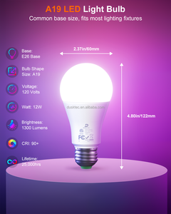 DUSKTEC نوعية جيدة الذكية مصباح ملون الملونة الدافئة ضوء لمبة نموذج Led لمبات الديكور - Product Image 5