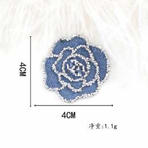 New Design Iron on /<b>sticker</b> DIY Accessories Iron on Crystal AB Rhinestone Edge Heart Bag <b>Flower</b> Bear Jeans Patches - Product Image 6