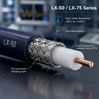 Câble coaxial RF semi-flexible ELESUN série LX 50/75 Ohm, isolation PTFE, faible atténuation, câble de raccordement pour équipement de test micro-ondes