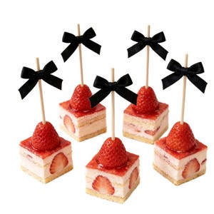 Fabric Bow Cake Skewer 20 Disposable Fruit Skewers For Birthday Dessert Table Decoration - Product Image 5